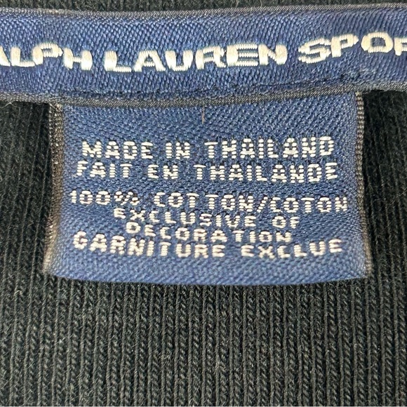 Ralph Lauren Sport Black Long Sleeve Tee Size XL - Picture 4 of 12